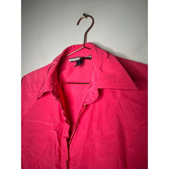 TOMMY HILFIGER Pink Button Front Silk Collared Neckline Explorer Shirt Size 34 - Picture 8 of 13